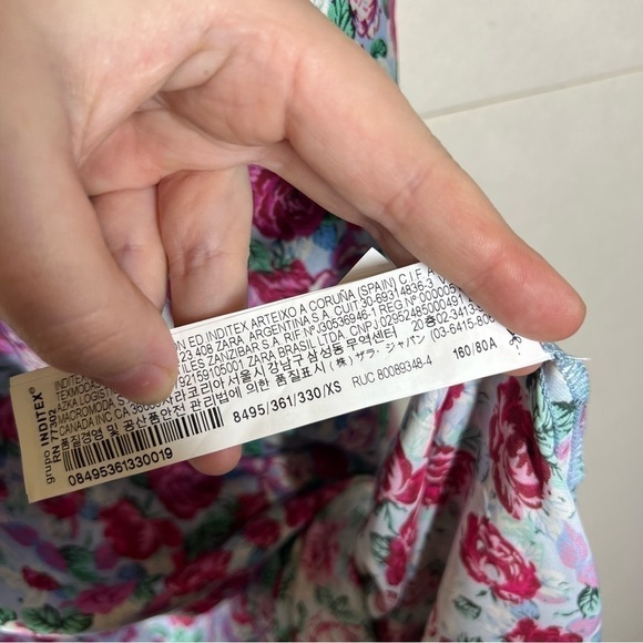 NWT Zara Satin Floral Spaghetti Strap Slip Dress Size US XS - Picture 14 of 14